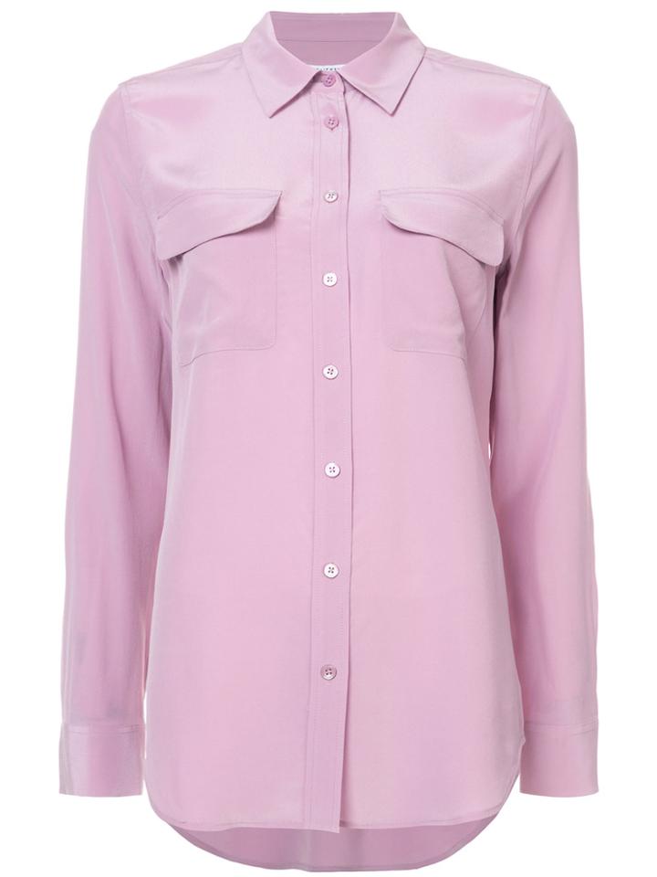 Equipment Fluid Chest Pocket Shirt - Pink & Purple