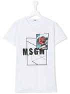 Msgm Kids - Teen Printed T-shirt - Kids - Cotton - 14 Yrs, White