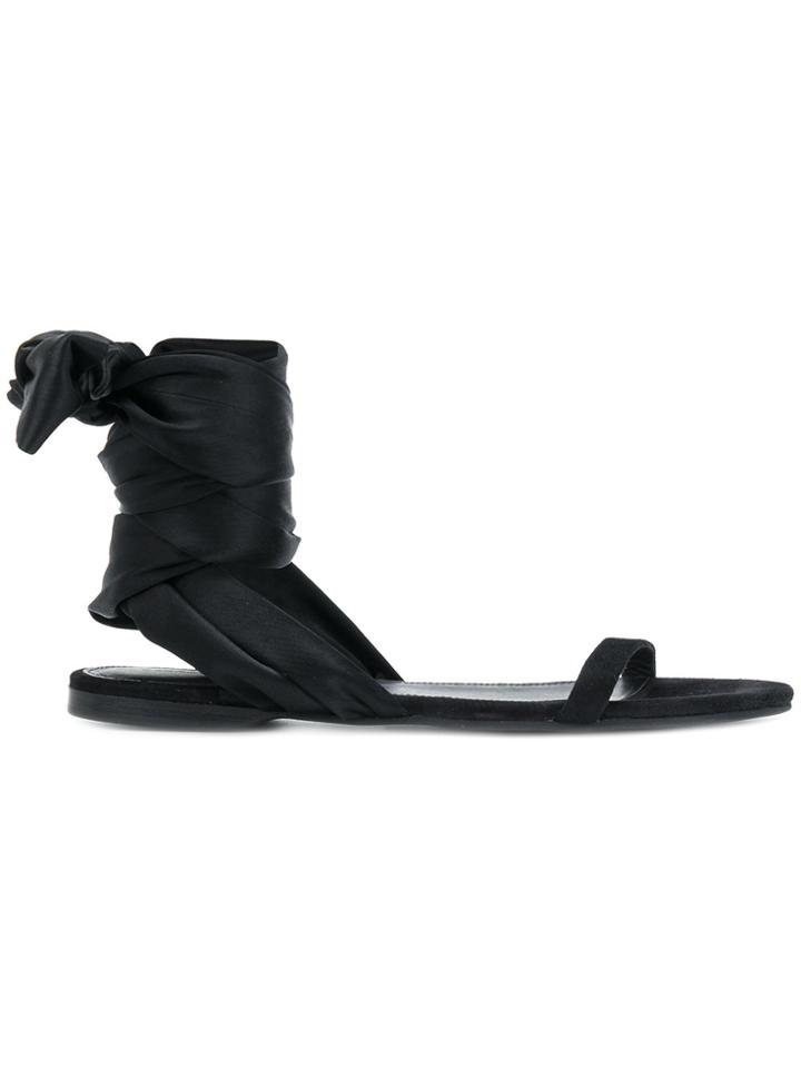 Cédric Charlier Flat Tie Sandals - Black
