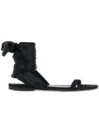 Cédric Charlier Flat Tie Sandals - Black