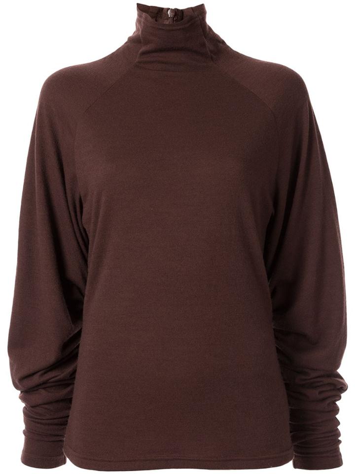 G.v.g.v. Shirred Sleeve Knitted Top - Brown