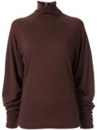 G.v.g.v. Shirred Sleeve Knitted Top - Brown