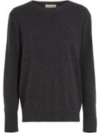 Burberry Embroidered Archive Logo Cashmere Sweater - Grey