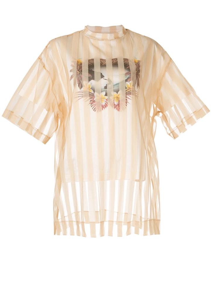 Maison Mihara Yasuhiro Striped Layered T-shirt - Brown
