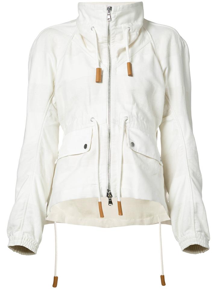 Derek Lam - Zipped Jacket - Women - Cotton/linen/flax - 44, White, Cotton/linen/flax