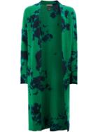 Suzusan Tie Die Print Long-line Cardigan - Green