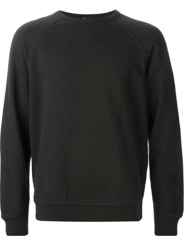 T By Alexander Wang Crew Neck Sweatshirt, Men's, Size: Xs, Black, Cotton/polyester/spandex/elastane