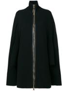 Salvatore Ferragamo Layered Zip Up Cape - Black