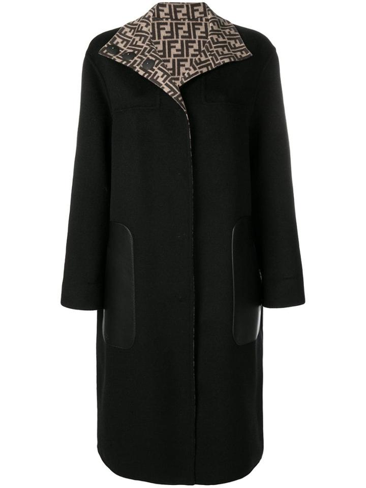 Fendi Reversible Single-breasted Coat - Black