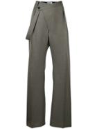 Jil Sander Wrap Front Wide Leg Trousers - Grey