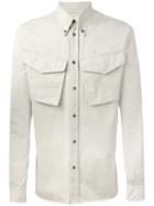 Dsquared2 Crinkled Flap Pocket Shirt, Men's, Size: 48, Nude/neutrals, Cotton