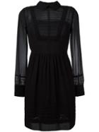 Red Valentino Bib Detail Dress, Women's, Size: 44, Black, Silk/polyester