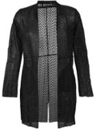 Salvatore Santoro Sheer Jacket, Women's, Size: 46, Black, Cotton/leather