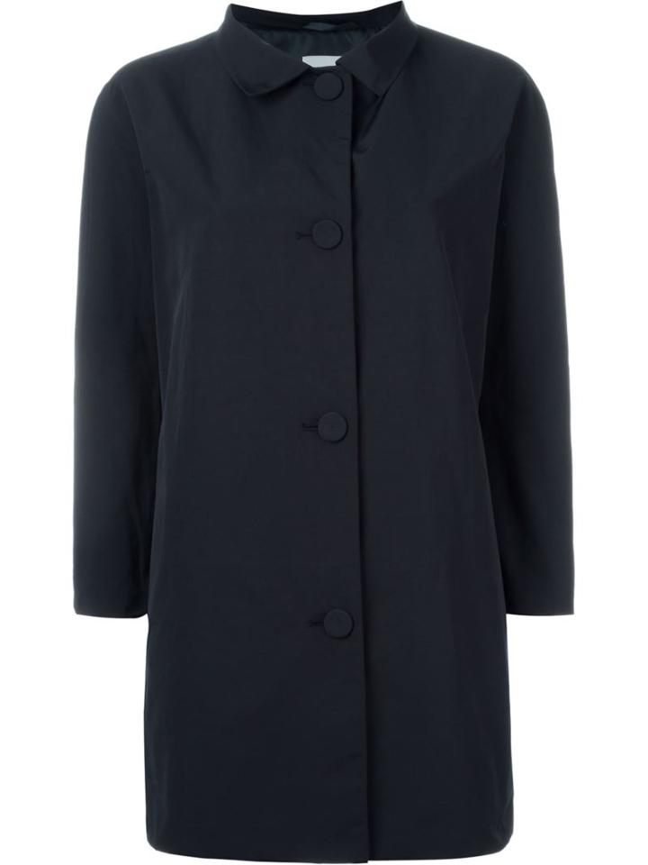 Aspesi Single Breasted Coat, Women's, Size: L, Blue, Polyamide/cotton/polyester