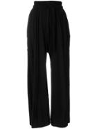 Barbara I Gongini Wide Leg Cropped Trousers - Black