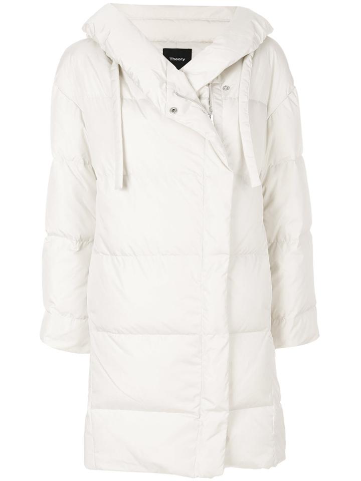 Theory Hooded Puffer Jacket - Nude & Neutrals