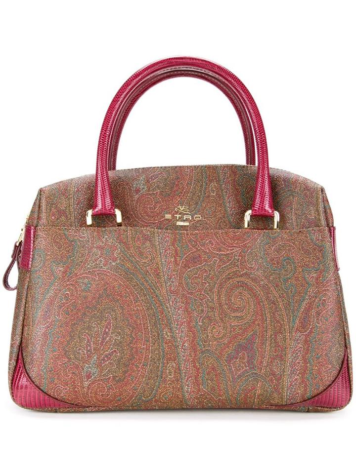 Etro Paisley Double Handle Tote, Women's, Red