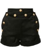 Balmain - Woven Shorts - Women - Cupro - 36, Black, Cupro