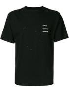Satisfy Distressed T-shirt With Slogan - Black