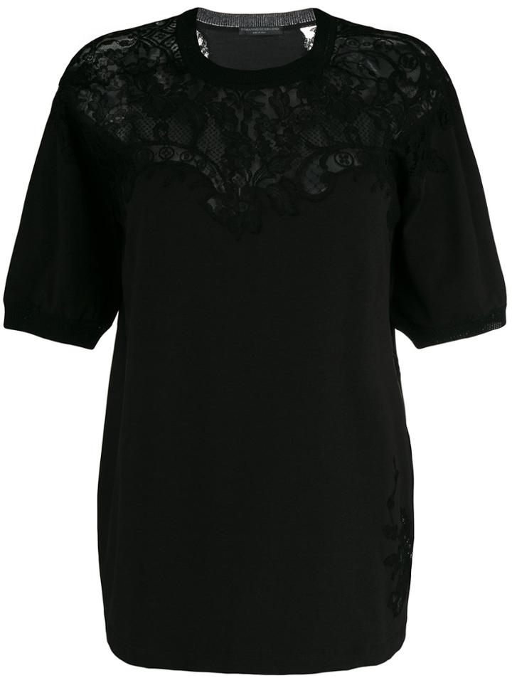 Ermanno Scervino Lace Panel Neckline Blouse - Black