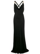 Versace Cowl Neck Fitted Dress - Black