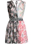 Amen Patched Floral Sleeveless Dress - Multicolour