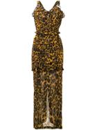 Alessandra Rich Leopard Print Dress - Brown