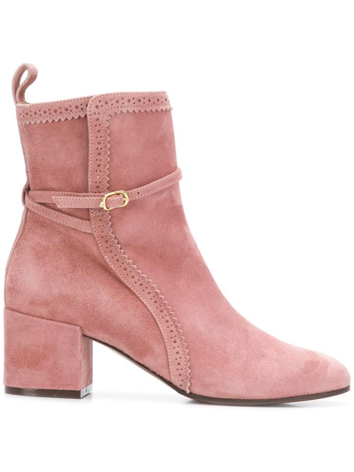 L'autre Chose Chunky Heel Boots - Pink & Purple
