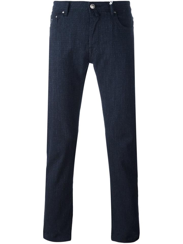 Jacob Cohen 5 Pocket Trousers, Men's, Size: 35, Blue, Cotton/spandex/elastane