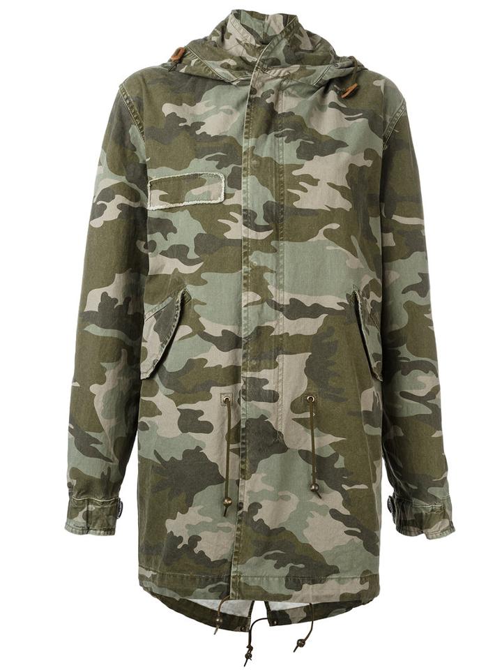 Mr & Mrs Italy Camouflage Print Parka, Women's, Size: Xxs, Green, Cotton