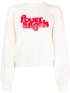 Ganni Power Angels Print Sweatshirt - White