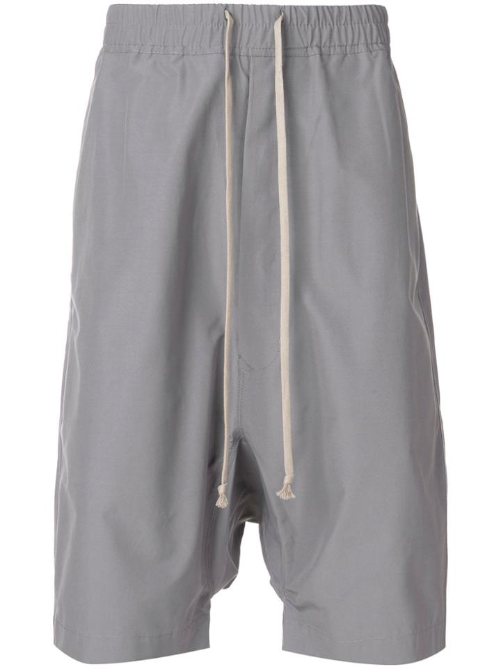Rick Owens Drkshdw Drawstring Drop-crotch Shorts - Grey