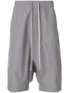 Rick Owens Drkshdw Drawstring Drop-crotch Shorts - Grey