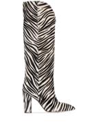 Paris Texas Zebra-print 100mm Knee-high Boots - Black
