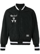 Ktz 'society' Embroidered Bomber Jacket, Men's, Size: Large, Black, Nylon