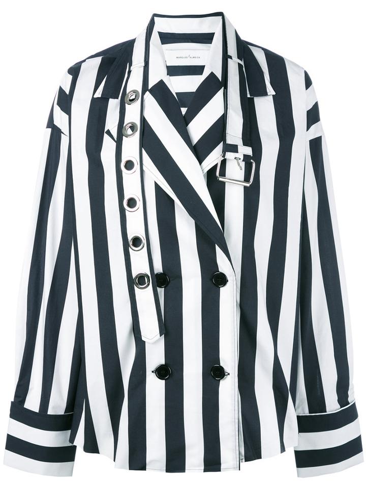 Marques'almeida - Double Breasted Shirt Jacket - Women - Cotton - Xs, Black, Cotton