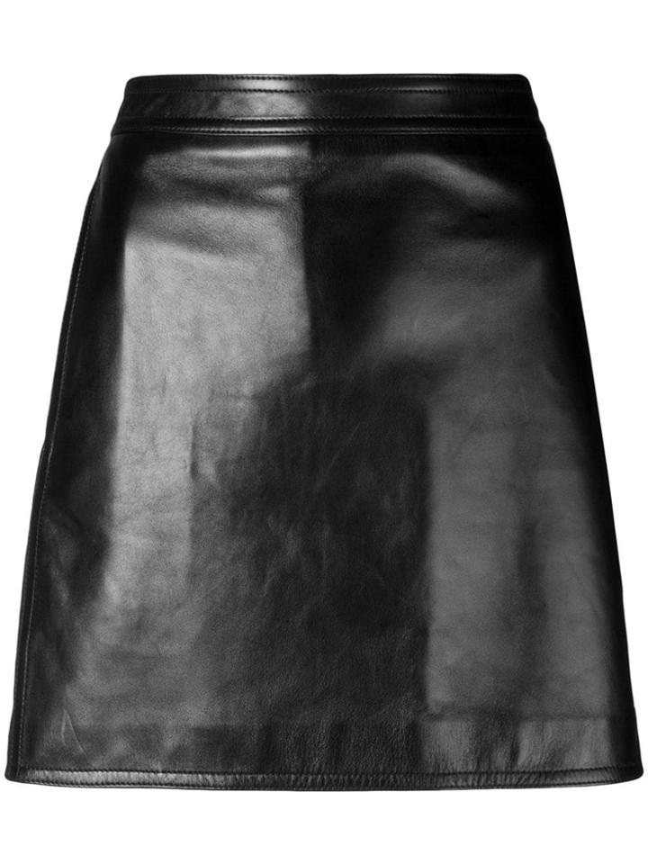 Saint Laurent Leather Mini Skirt - Black
