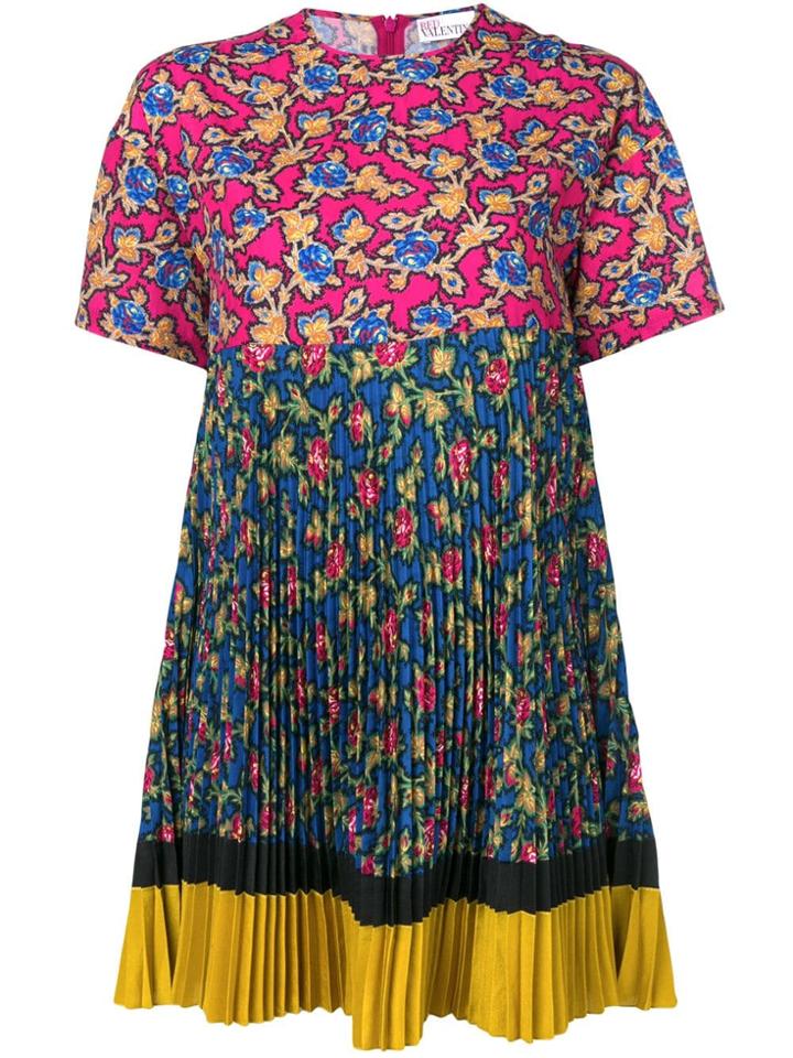Red Valentino Mixed Print Mini Dress - Blue
