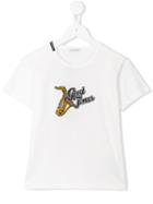Dolce & Gabbana Kids Saxophone Appliqué T-shirt, Boy's, Size: 12 Yrs, White