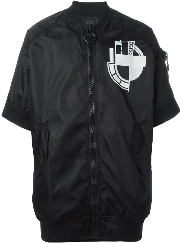 Ktz Short Sleeve Bomber Jacket, Men's, Size: Xs, Black, Nylon