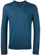 Ps By Paul Smith V Neck Fine Knit Jumper, Men's, Size: Large, Blue, Merino