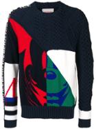 Iceberg Contrasting Panels Jumper - Blue