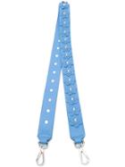 Orciani Floral Detachable Shoulder Strap, Women's, Blue, Leather
