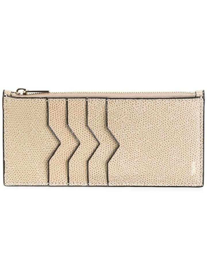 Valextra Zip Detail Card Case - Brown