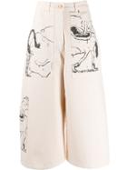 Aalto Cropped Graphic Jeans - Neutrals