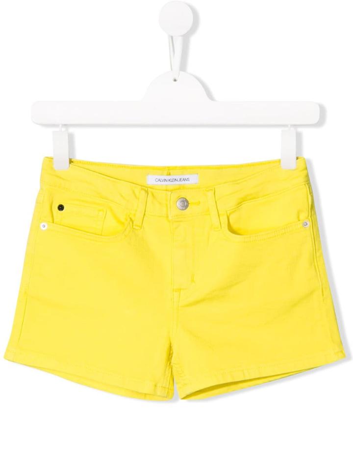 Calvin Klein Kids Denim Shorts - Yellow
