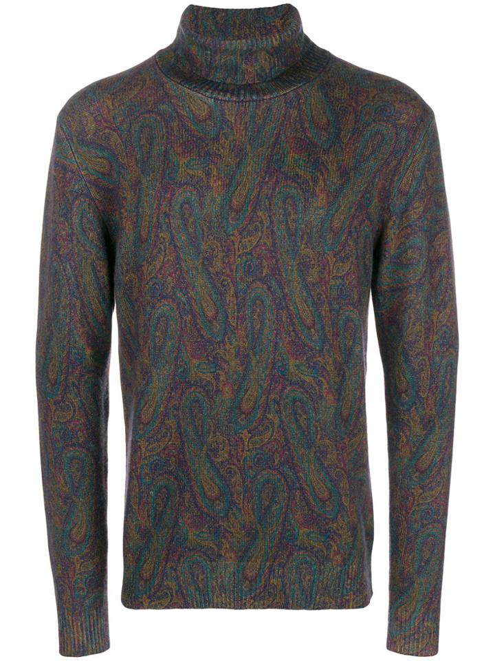 Etro Paisley Turtleneck Sweater - Green