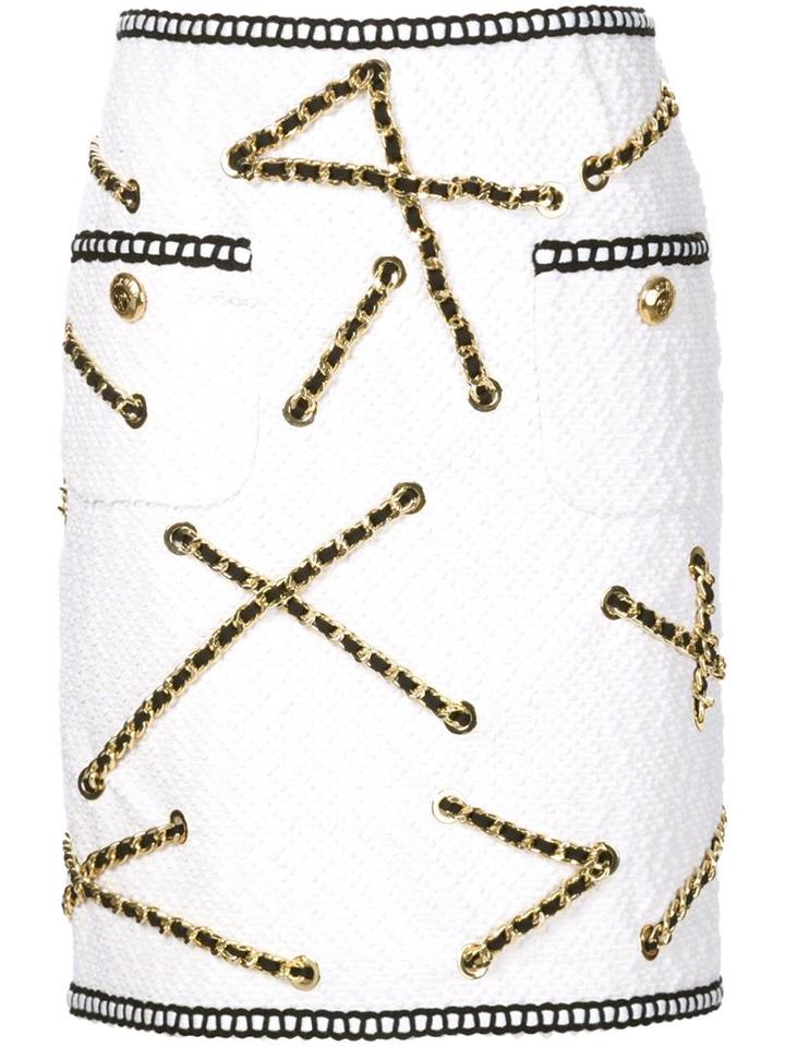 Moschino Boucle Chain Trim Skirt