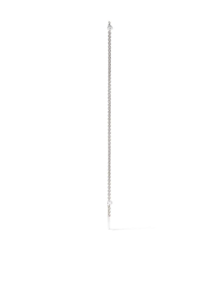 White Bird 18kt White Gold Diamond Single Martine Chain Earring