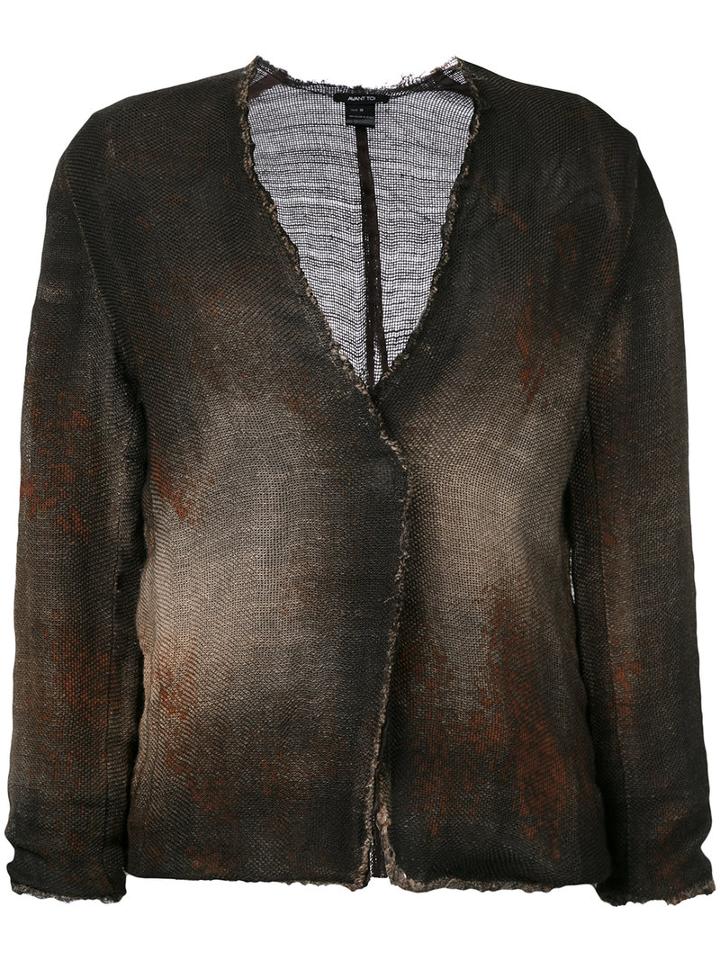 Avant Toi - Cross Body Overdyed Knitted Jacket - Women - Cotton/linen/flax - M, Women's, Brown, Cotton/linen/flax